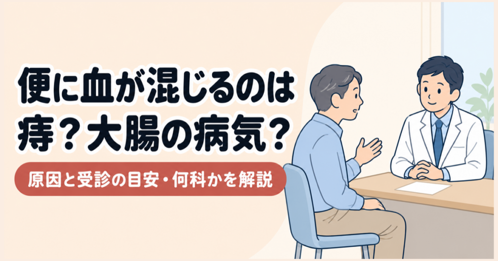 便に血が混じるのは痔？大腸の病気？原因と受診の目安・何科かを解説