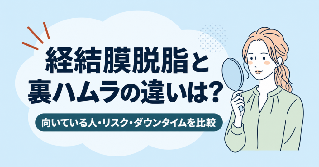 経結膜脱脂と裏ハムラの違いは？向いている人・リスク・ダウンタイムを比較