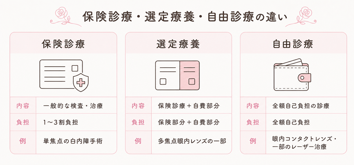 保険診療・選定療養・自由診療の違い