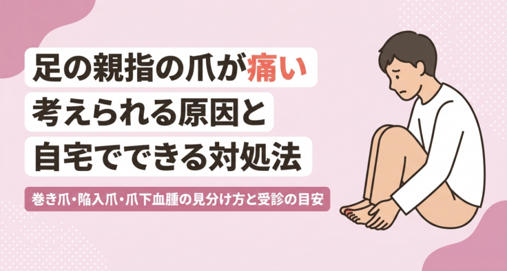 足の親指の爪が痛いときの原因と対処法｜巻き爪・陥入爪・爪下血腫の見分け方と受診の目安