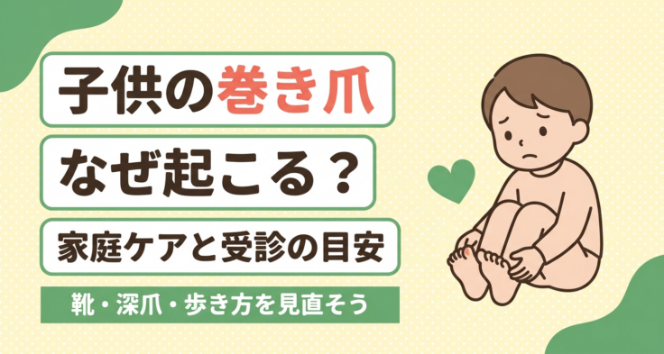 子供の巻き爪はなぜ起こる？原因と家庭ケア・受診の目安をやさしく解説