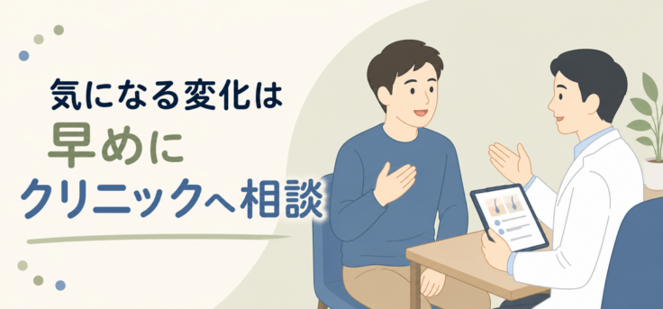クリニックでAGAについて医師に相談するイメージ